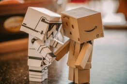Figurine made of boxes