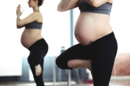 Pregnant women doing yoga