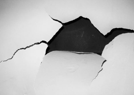 Hole in wall - common when you fail to hire art handlers in NYC
