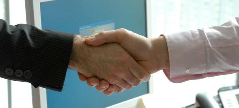 hand shake A handshake.