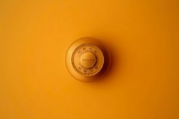 An orange safe
