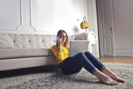 A woman talking on the phone