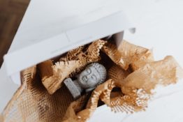 packing a statue of a head packing and storing delicates