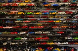 Shelves with toy cars