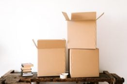 Three carboard boxes for a green relocation to Chelsea