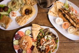 Greek food on plates