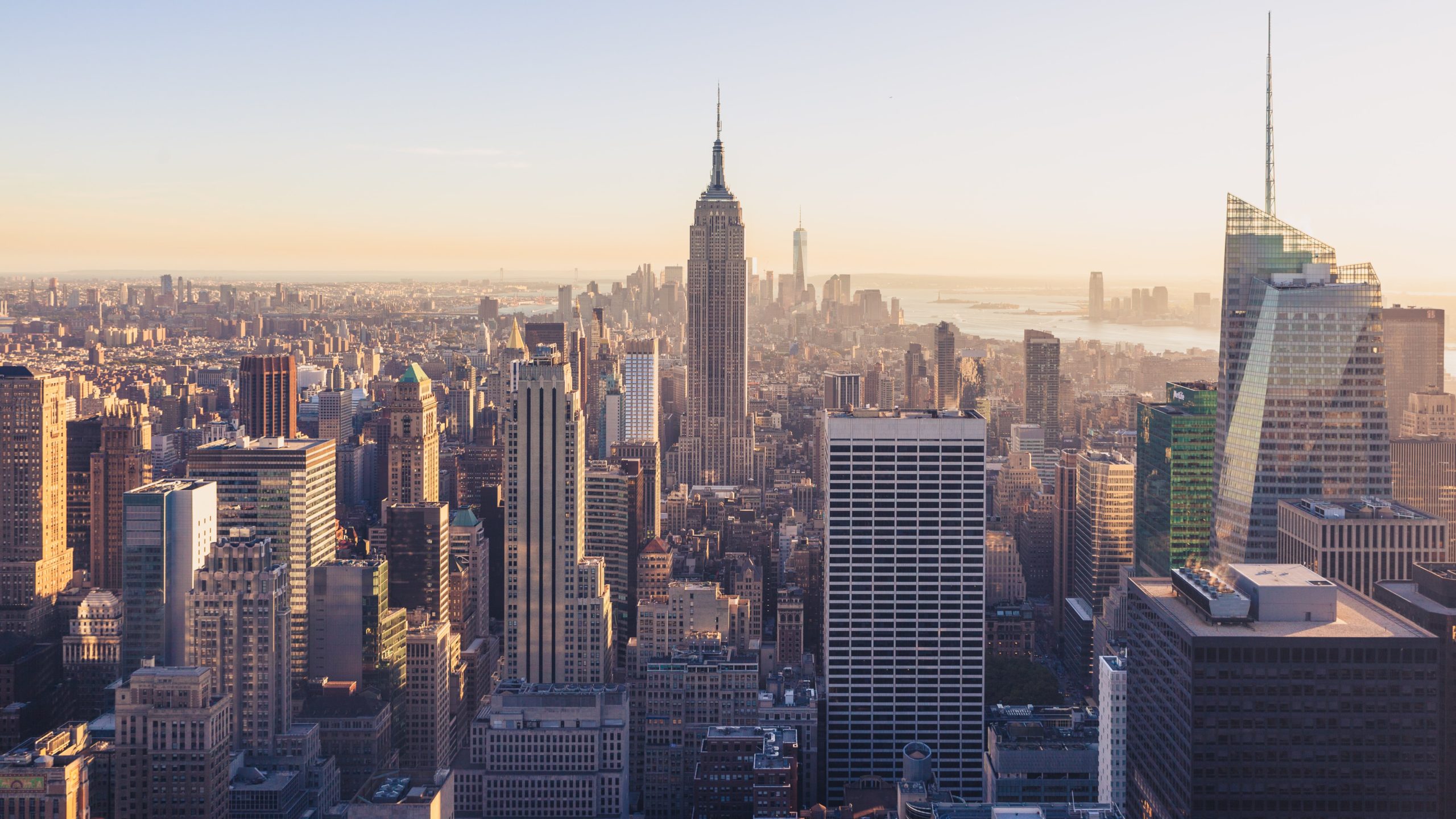 aerial view of the NYC skyline
