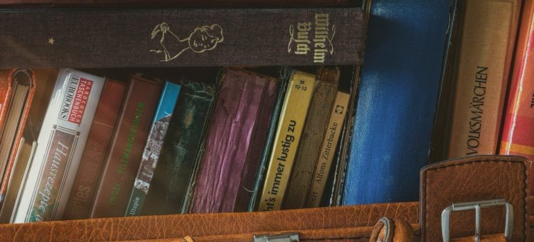 books in suitcase