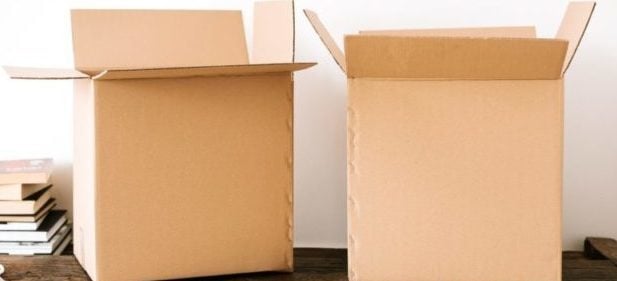 open cardboard boxes