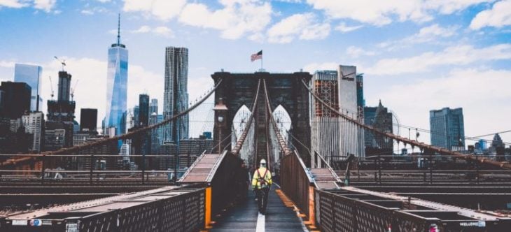 girl on a brooklyn bridge