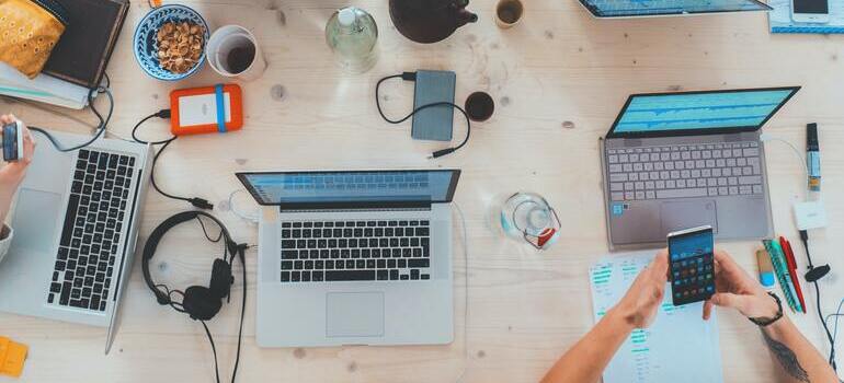 laptops on the table