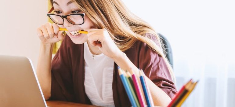 girl stressing about school