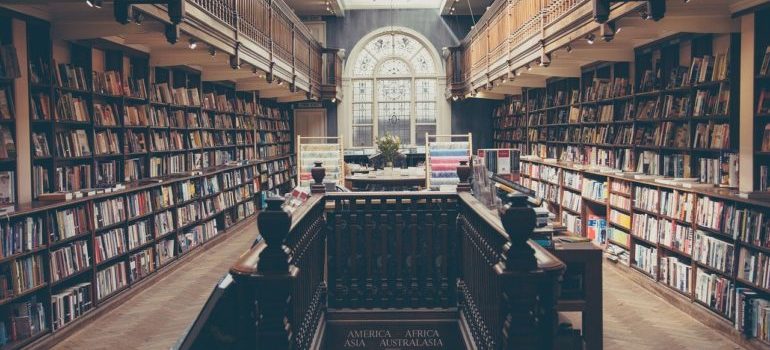 University library with a lot of books