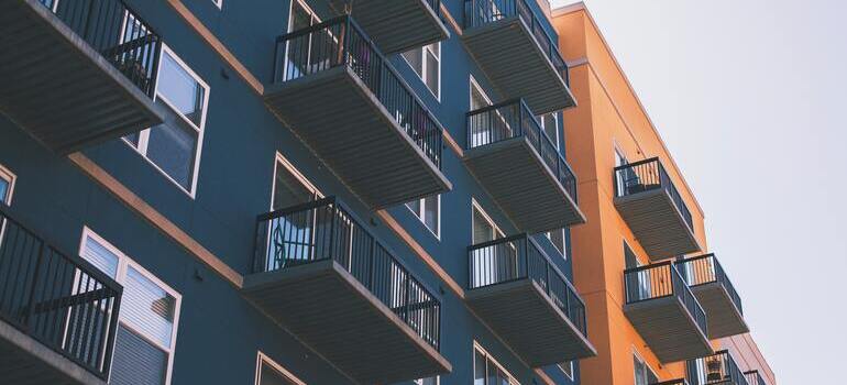 blue building