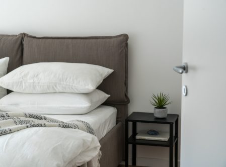 bed and a night table