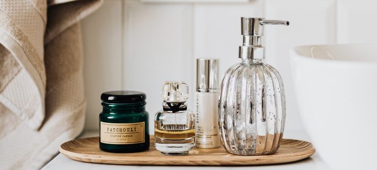 toiletries in the bathroom