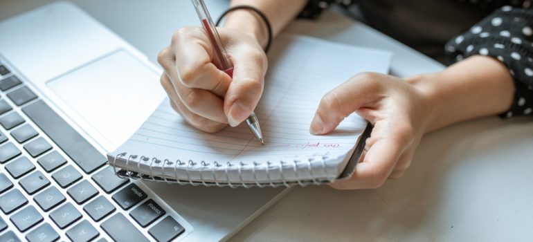 Woman making notes