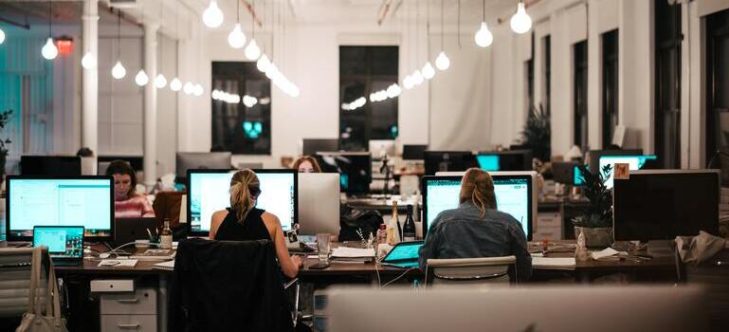 people working