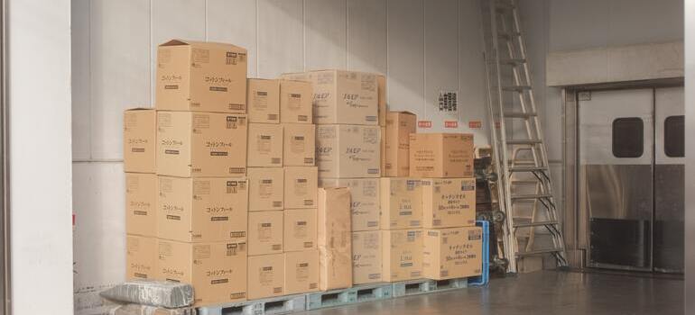 boxes against the wall