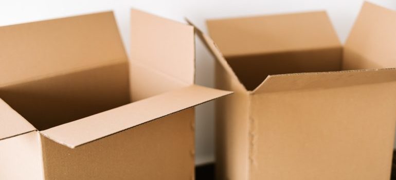 Cardboard moving boxes