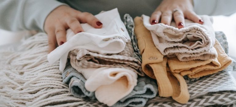 person decluttering before relocation