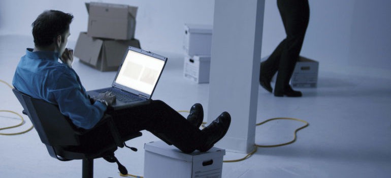 A man using a laptop
