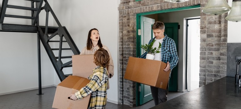 A family moving in a new home