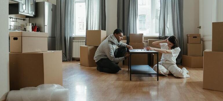 couple sitting on the floor